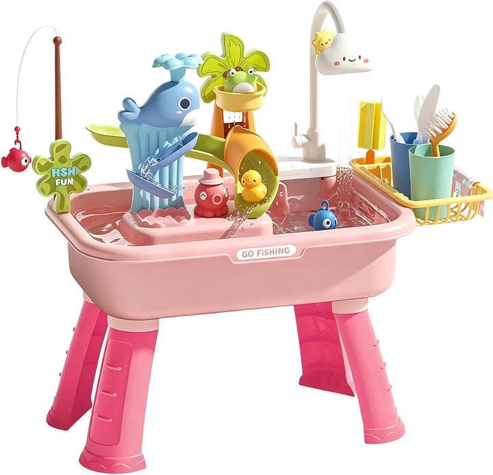Generisch Wassertisch für Kinder - mit Pumpe und lustigen Lernspielzeugen,Kinderpool-Spielwaschbecke