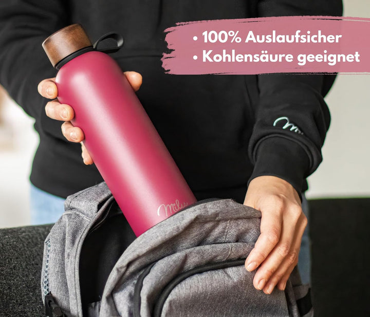 Milu Thermosflasche 1L Isolierte Edelstahl Thermo Trinkflasche Thermoskanne Auslaufsichere Isolierfl