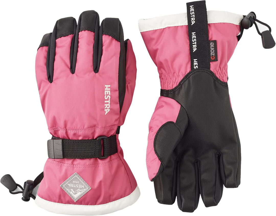 Hestra Wasserdichter Skihandschuh für Kinder, C-Zone für kaltes Wetter Fuchsia / Elfenbein 7, Fuchsi