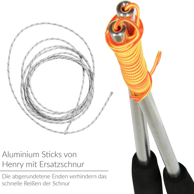 Diabolo-Set mit Henrys Beach Free Freilauf-Kugellager Diabolo - Profi-Set (blau), Blau