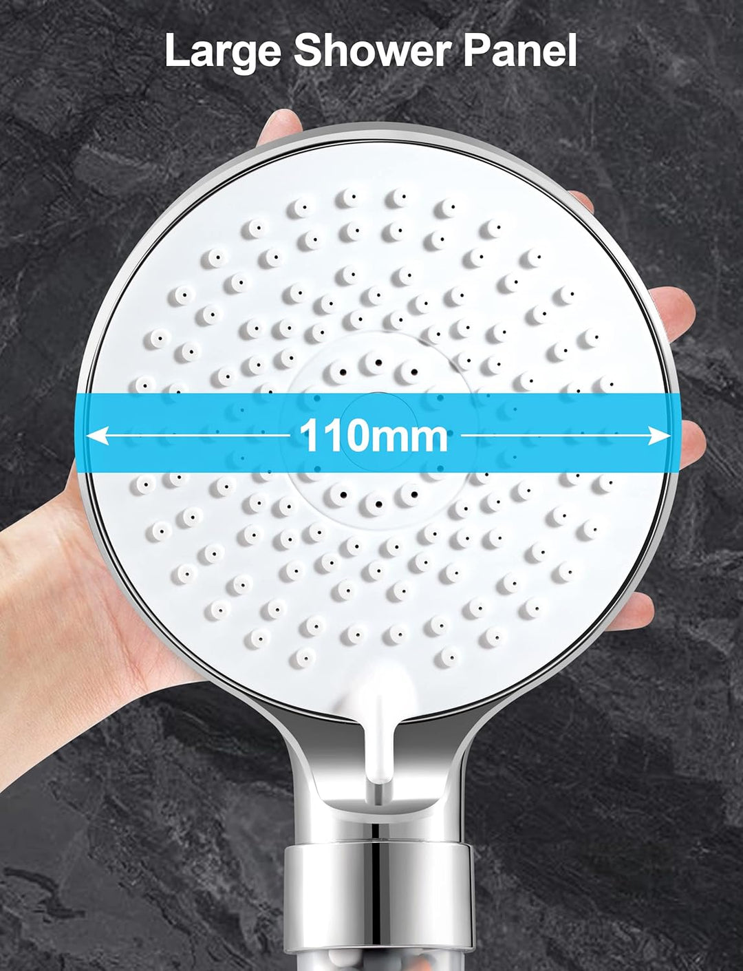 Magichome Wassersparender Duschkopf,Handbrause Filter Mineralsteinen und 5 Strahlarten, Druckerhöhen