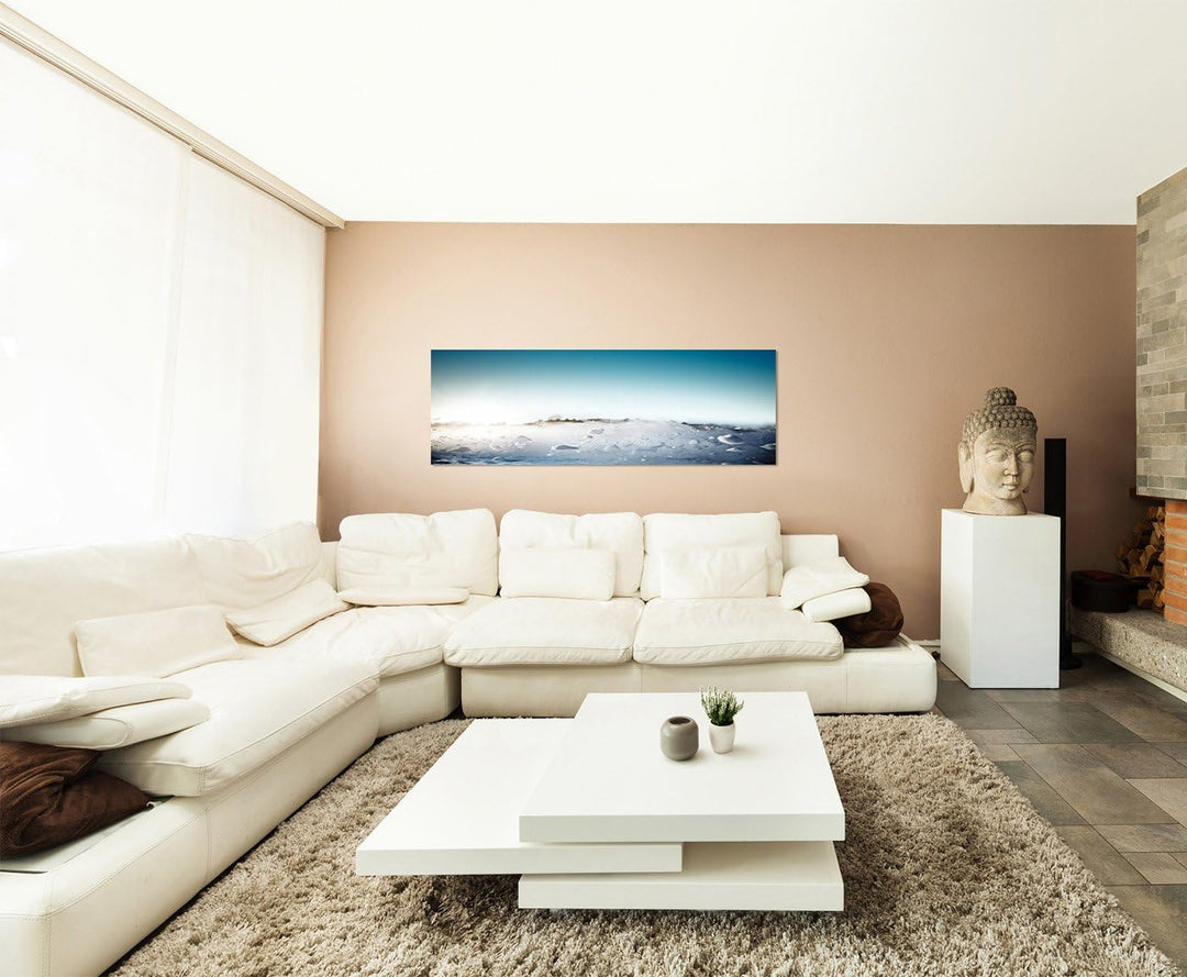 Paul Sinus Art Panoramabild auf Leinwand und Keilrahmen 150x50cm Schneelawine Himmel