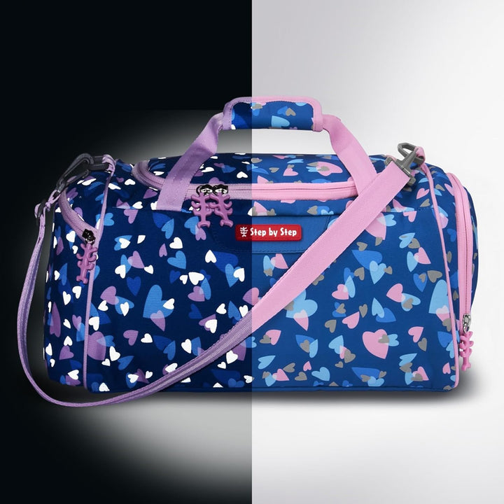 Step by Step Sporttasche „Seashell Pearl“, blau-rosa, mit Nasswäschefach, Abnehmbarer Tragegurt, Ver