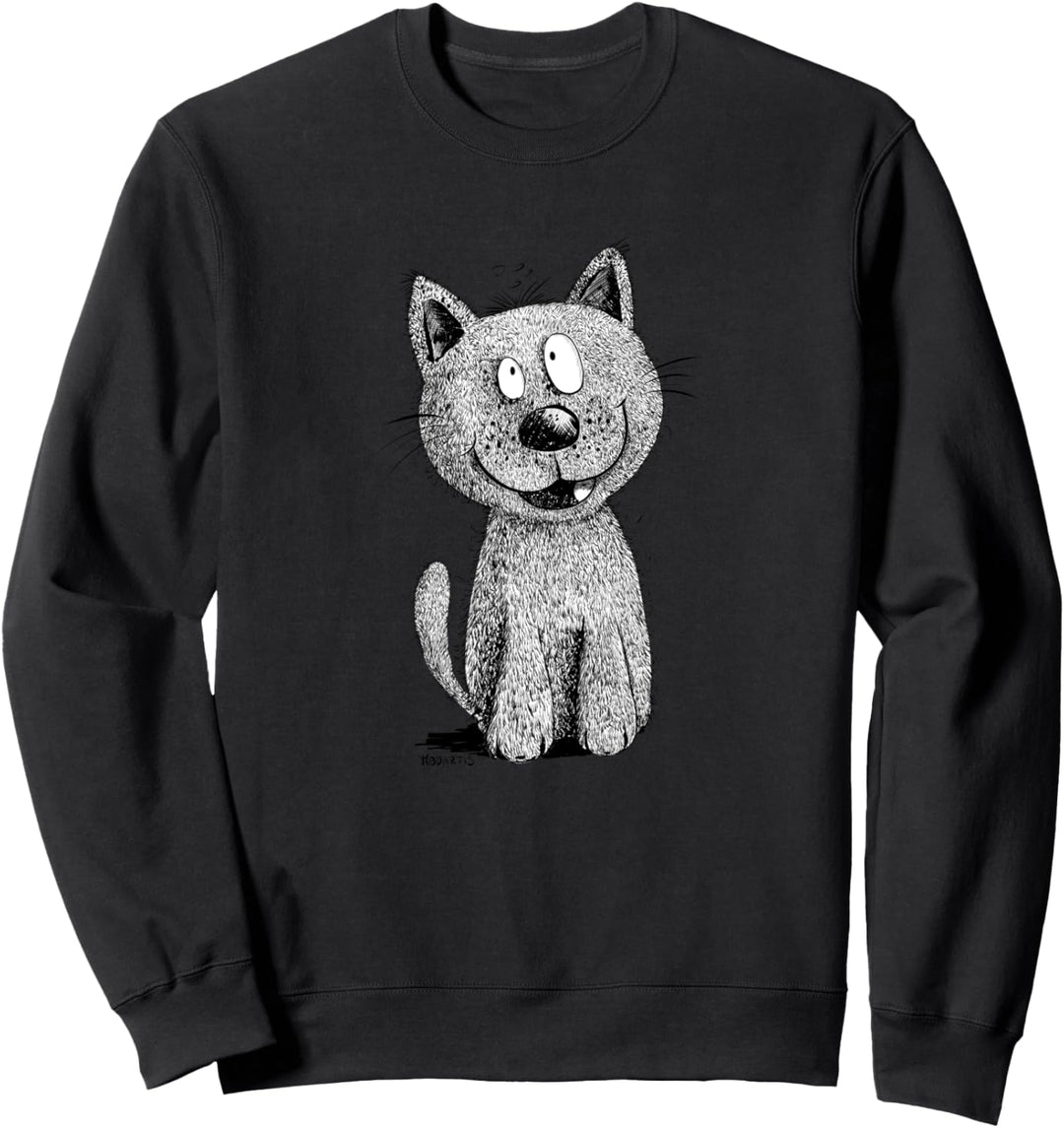Happy Schwarze Katze I Katzenmotiv für Katzenfreunde Sweatshirt