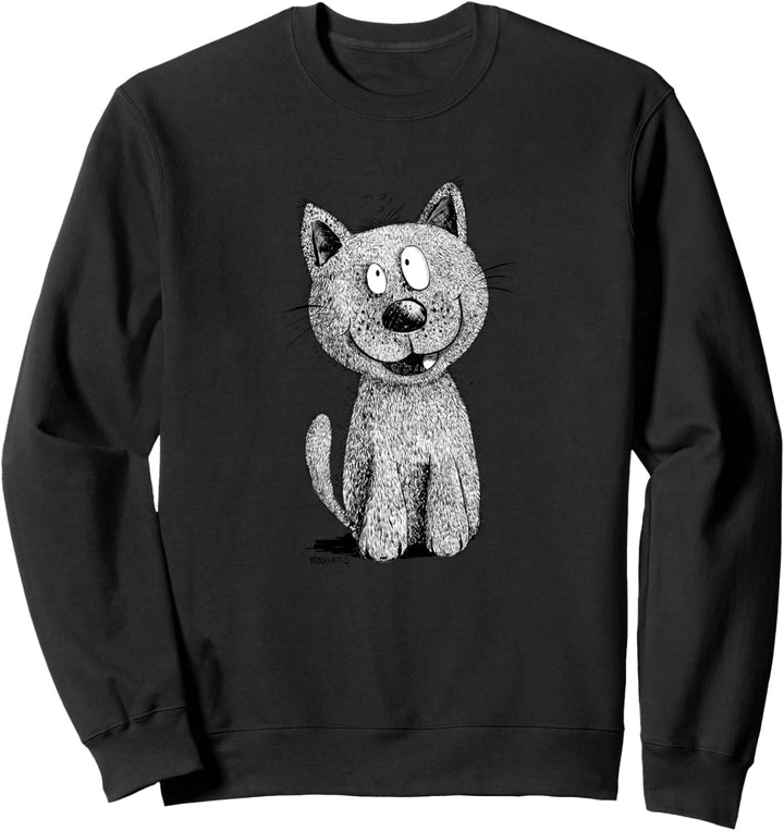 Happy Schwarze Katze I Katzenmotiv für Katzenfreunde Sweatshirt