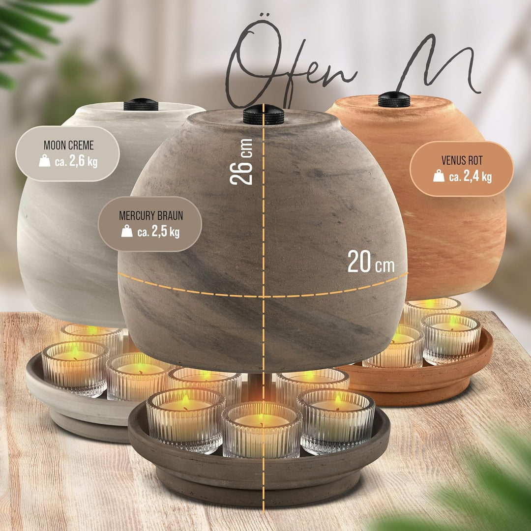 NTRY Home® CandleStove Teelichtofen - Stil Mercury M Ø20 cm - Doppelwandig - Teelichtheizung - Kerze