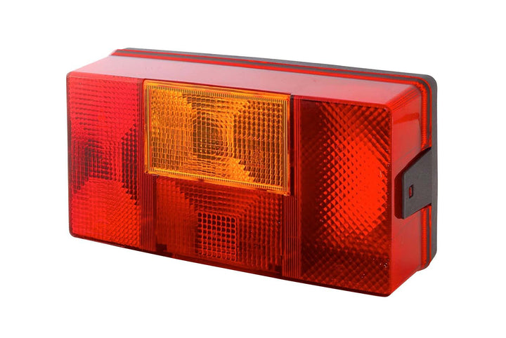 HELLA Rückleuchte - Glühlampe - 24V / 12V - Anbau - ECE - Lichtscheibenfarbe: rot/gelb - Stecker: Fl