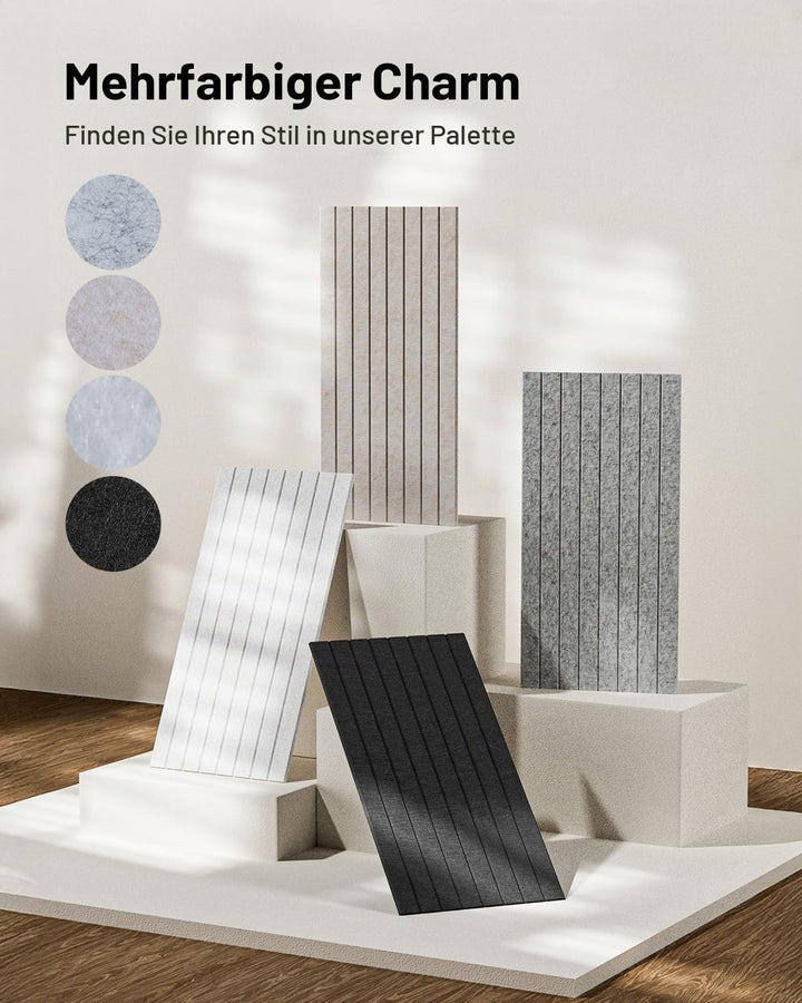 Soundsbay Akustikpaneele Selbstklebend, 2.16m²-3 Stück, 120×60×0.9cm Akustikplatten Wandpaneele für
