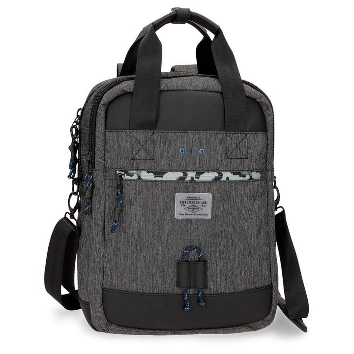 Pepe Jeans Raw Laptop-Rucksack mit Schulterriemen Grau 32x42x12 cms Polyester 15,6" 16.13L Rucksack