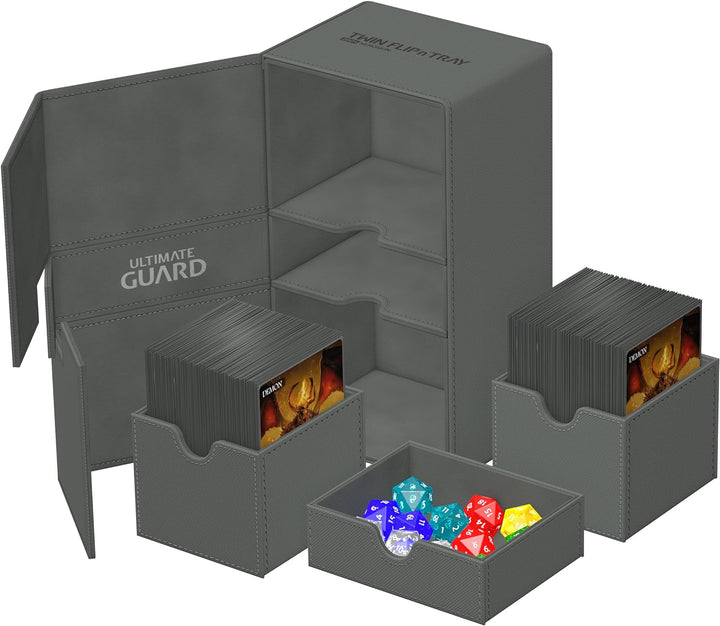 Ultimate Guard Twin Flip`n`Tray 200+ XenoSkin Monocolor Grau, Grau