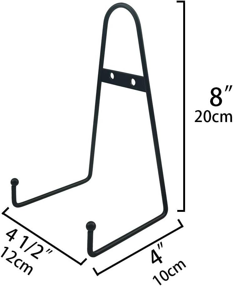 20,3 cm grosse schwarze Metall-Wandhalterung, Staffelei, Telleraufhänger, vertikaler Tellerständer,