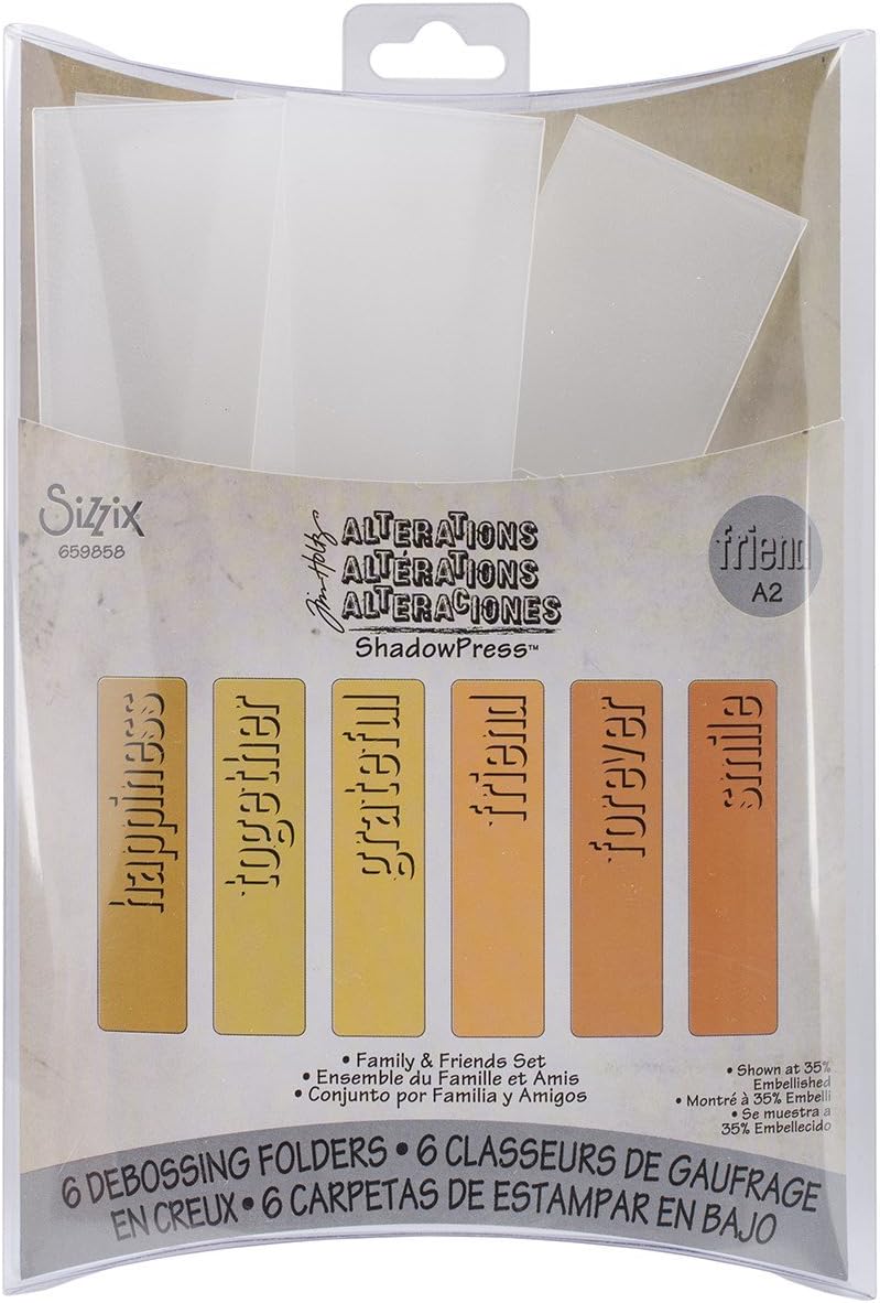 Sizzix Schatten Drücken A2 einstanzen Ordner, Familie und Freunde Von Tim Holtz, 6er Pack