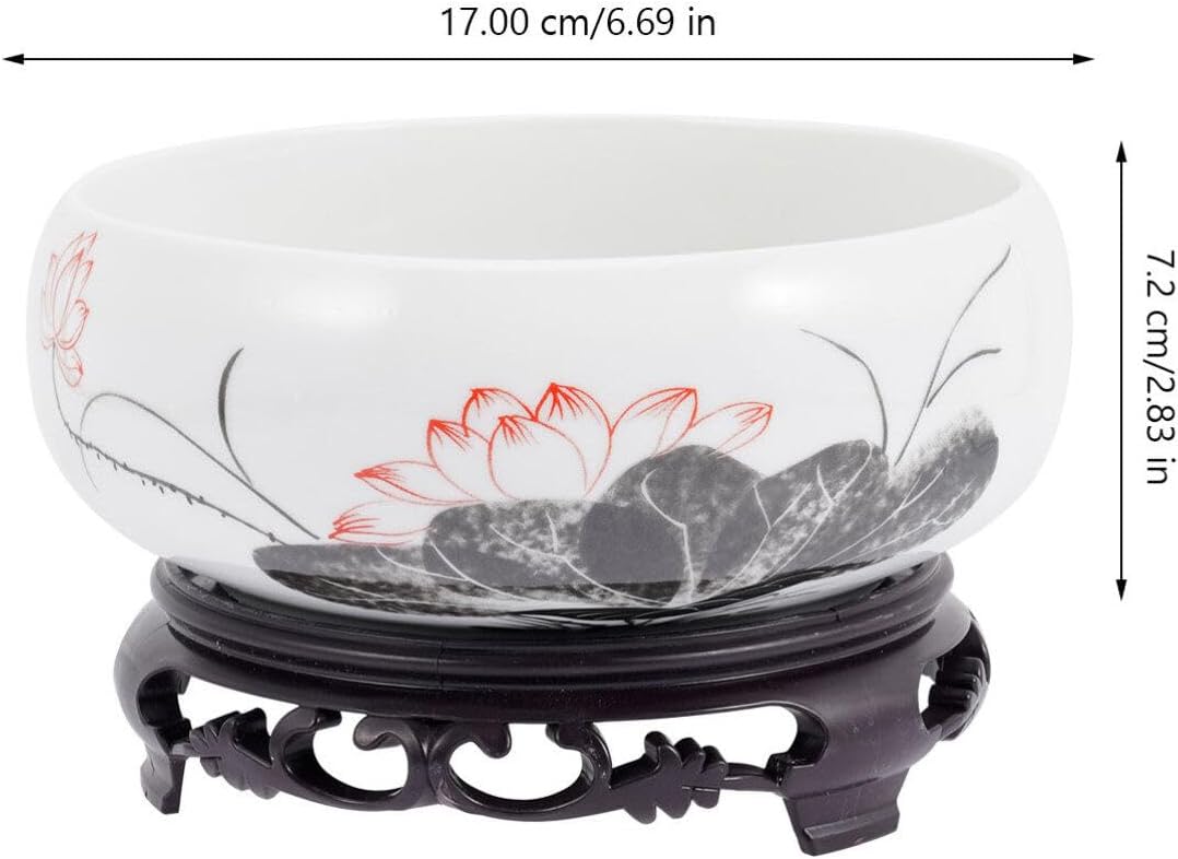 Happyyami 1 Set Runder Grosser Flacher Sukkulenten-Keramik-Übertopf Bonsai-Töpfe Kaktus-Blumen-Übert