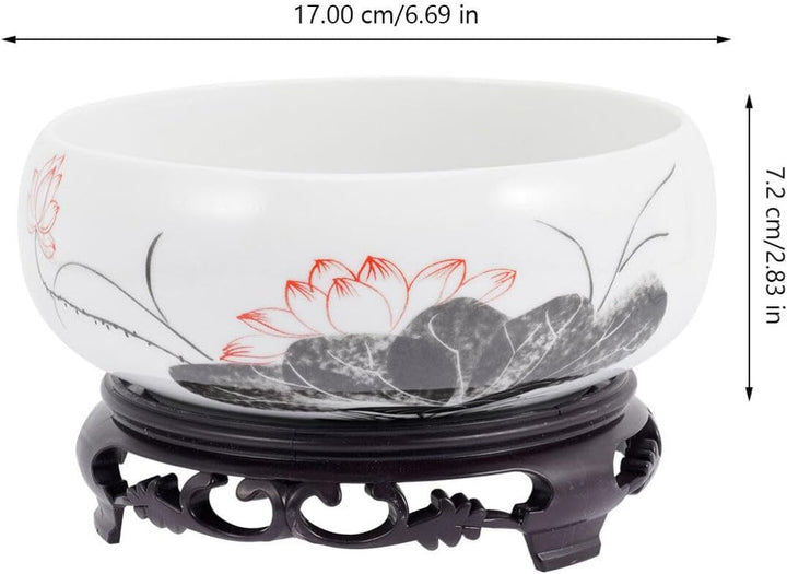 Happyyami 1 Set Runder Grosser Flacher Sukkulenten-Keramik-Übertopf Bonsai-Töpfe Kaktus-Blumen-Übert