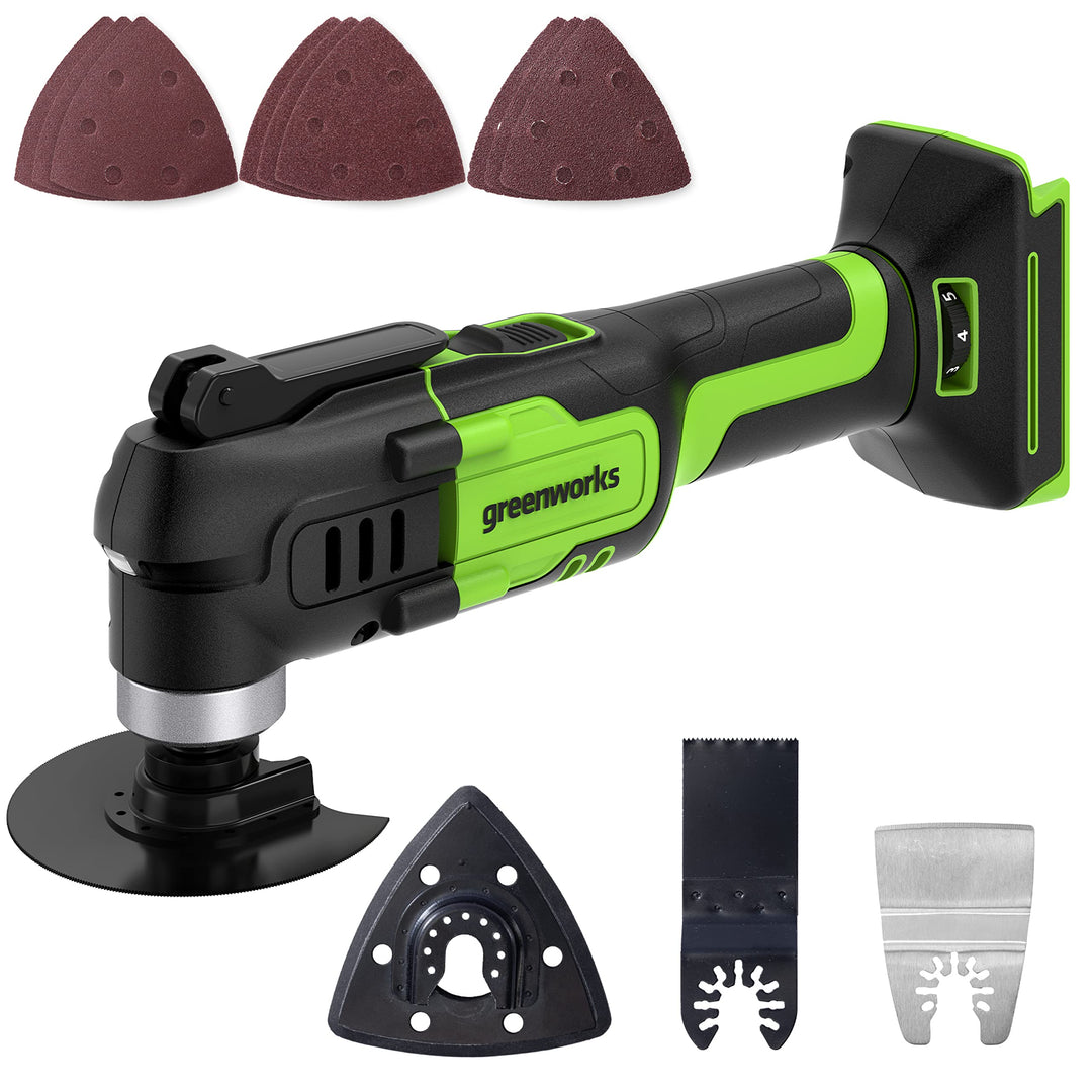 Greenworks 24V Multifunktionswerkzeug G24MT (Li-Ion 24V 18000 Schwingungen pro Minute 3° Oszillation