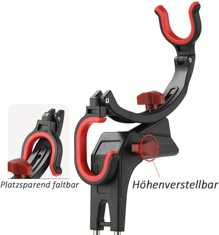 Angel Rutenhalter für 1 & 2 Ruten, Klein & Kompakter Universal Angelständer inkl. 2X Aal Glocke und