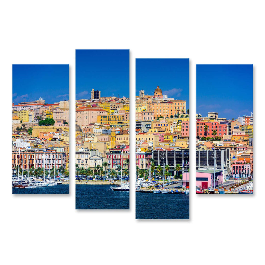 islandburner Bild auf Leinwand Cagliari Sardinien Italien Küsten Skyline Auf Das Mittelmeer Wandbild