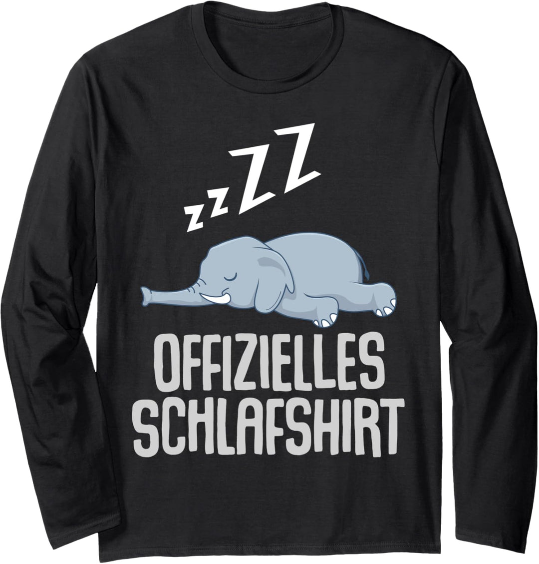 Offizielles Schlafshirt Pyjama Nachthemd Elefant Geschenk Langarmshirt