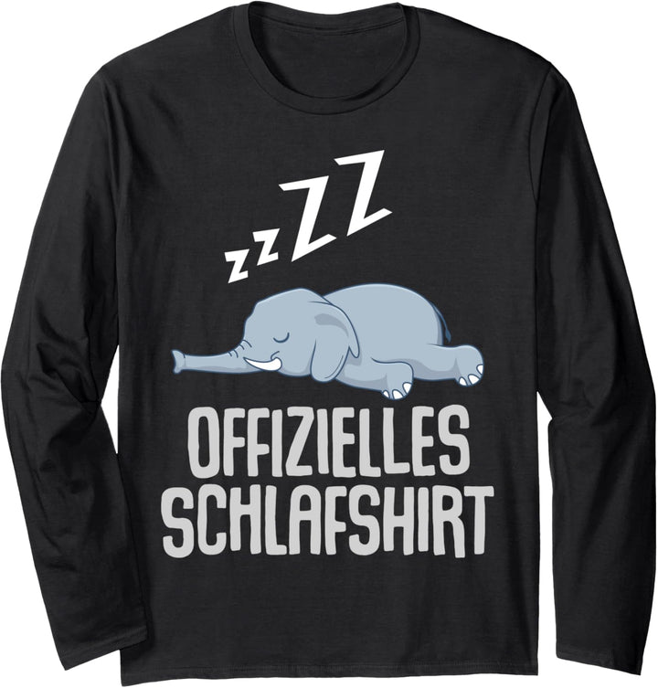 Offizielles Schlafshirt Pyjama Nachthemd Elefant Geschenk Langarmshirt
