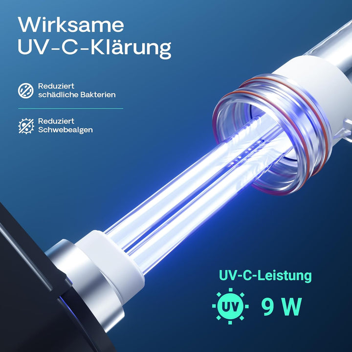SunSun HW-704B Aquariumaussenfilter 2000 L/h 45 W mit 9 W UV und 4 Stufen Filter Aquarium