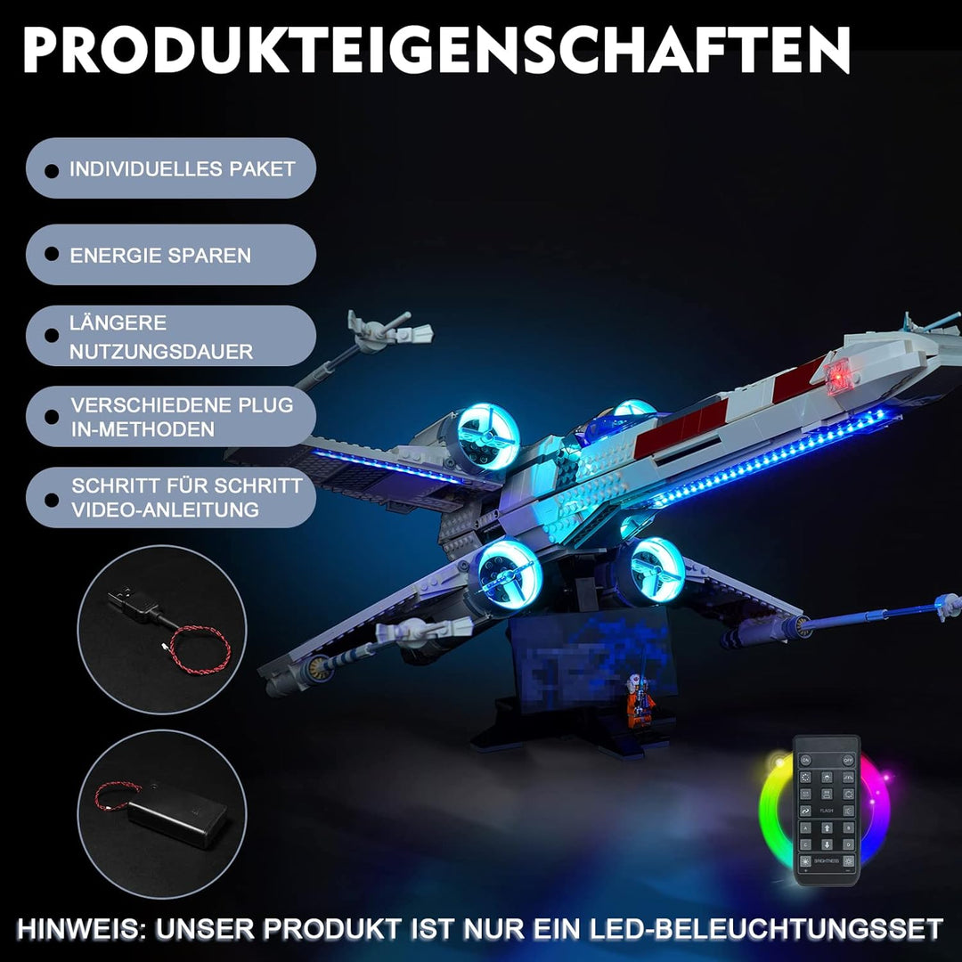 Fernbedienung Licht-Kit für Lego 75355 X-Wing Starfighter Spielzeug (Kein Lego-Modell), Led Beleucht
