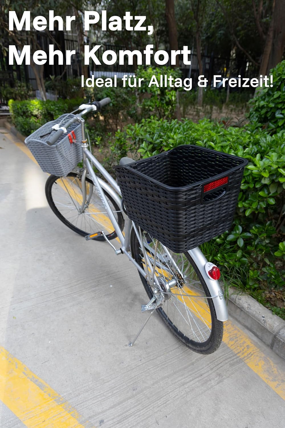 PEUZ 27L Unisex Fahrradkorb hinten Gross zum Transport von Gepäck Stabiles Kunststoffnetz, wetterfes