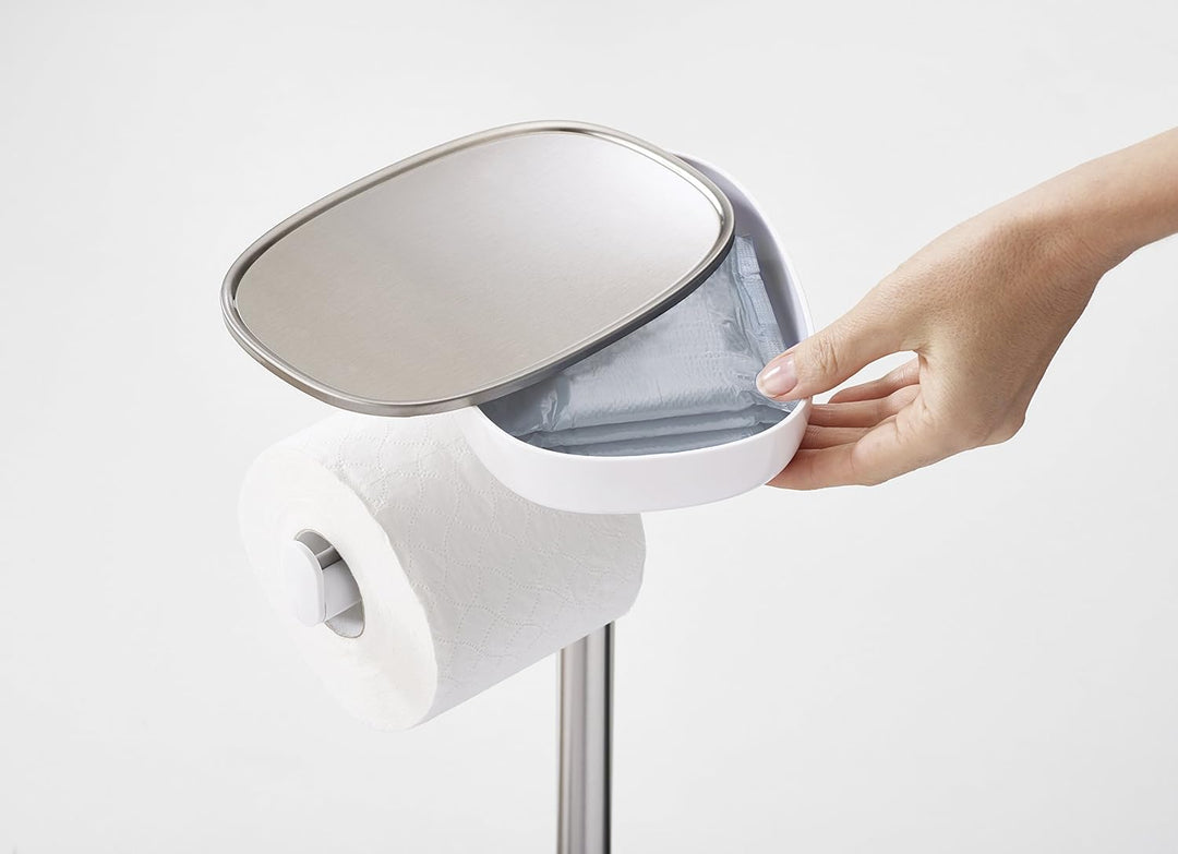 Joseph Joseph Easy Store - Toilettenpapierhalter und -ständer mit flexibler Toilettenbürste, Aufbewa