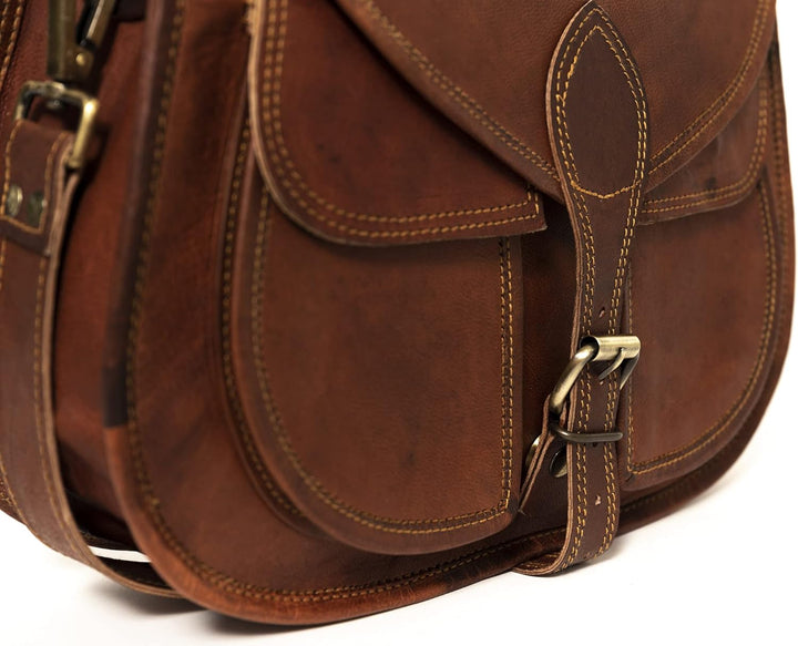 LEABAGS Leder Handtasche Damen I Premium Echtleder Umhängetasche I Damen Schultertasche I Damentasch