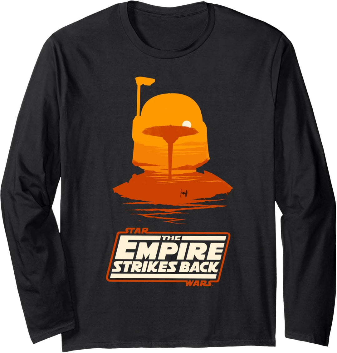 Star Wars Empire Strikes Back Boba Fett Silhouette Langarmshirt