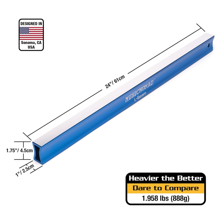 MusicNomad Fret Leveler - Leveling (L-Beam) 24" (61cm) for Bass Guitar (MN812)