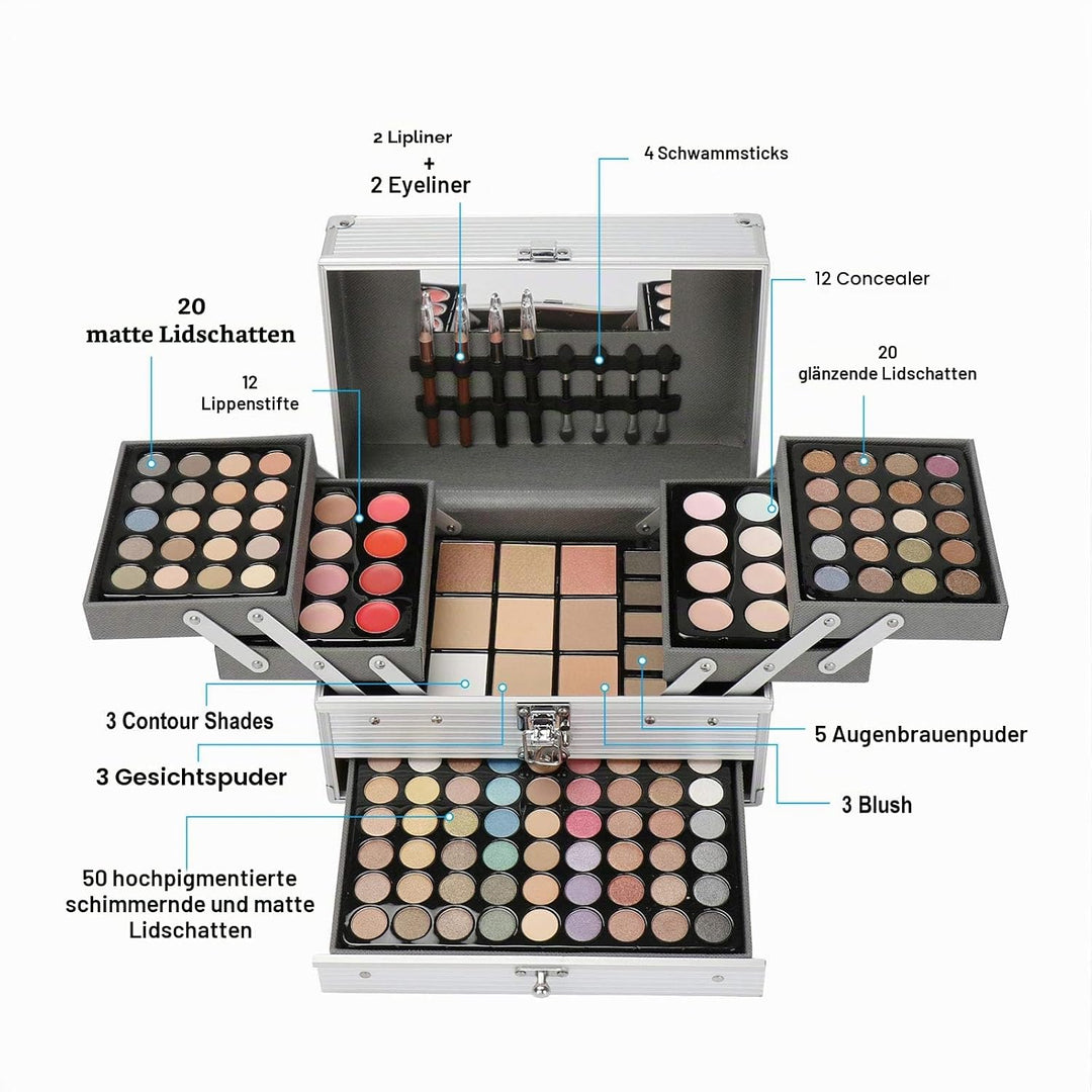 132 Farben Schmink Set Make-up Kit Geschenk Kosmetik Set, FantasyDay 94 Warme Natürliche Lidschatten