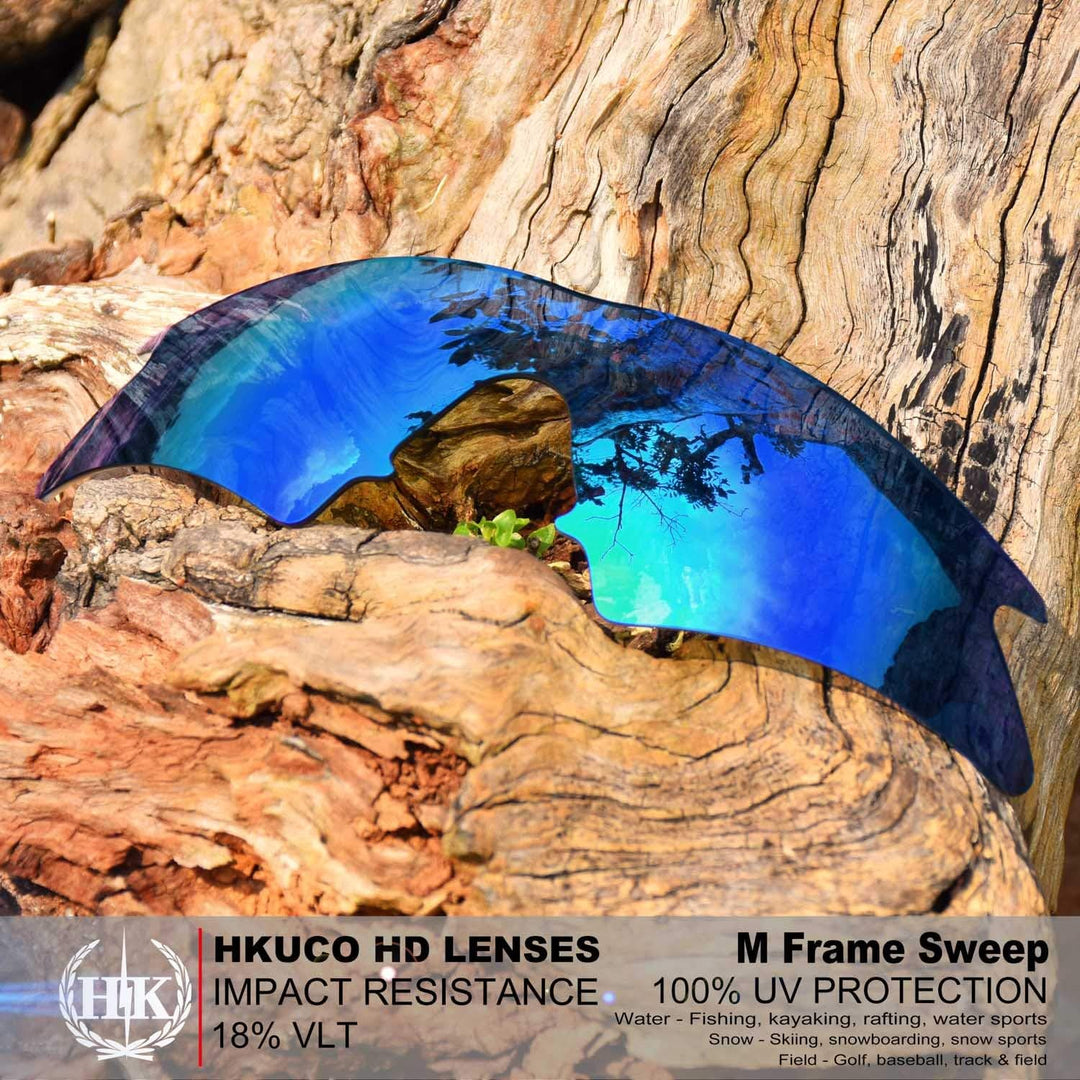 HKUCO Mens Replacement Lenses For Oakley M Frame Sweep Sunglasses Red/Blue/Titanium/Bronze, Red/Blue