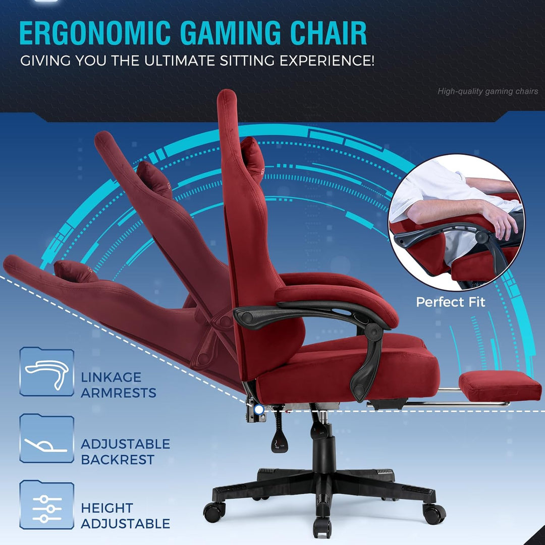 GTPLAYER Gaming Stuhl, Atmungsaktiver Bürostuhl, bürostuhl ergonomisch, Hochwertiger - Stoff, Ergono
