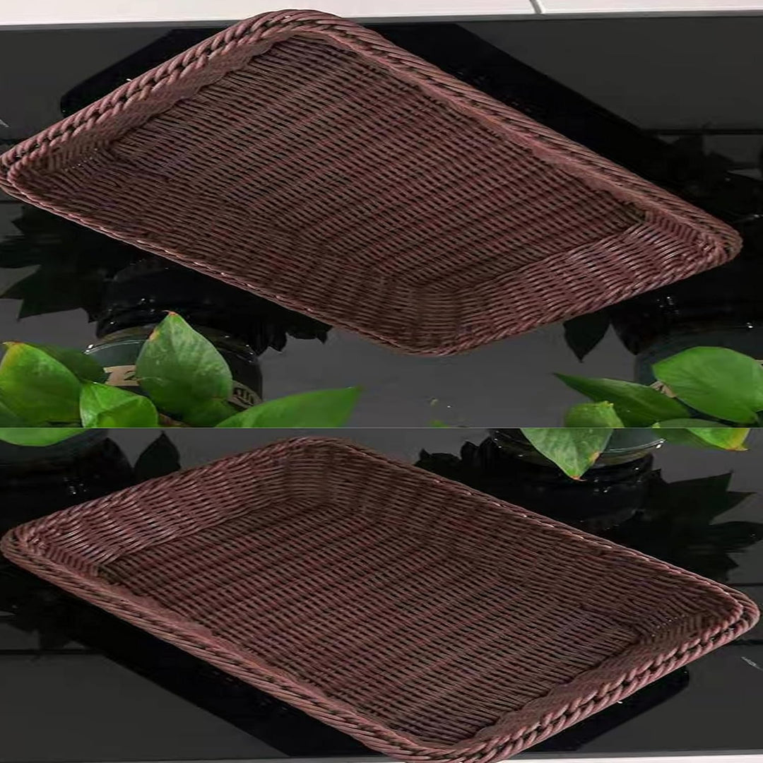 2 Packungen 15,7 Zoll Brotkörbe zum Servieren,Rechteckige Körbe zur Aufbewahrung,Weidenkörbe (Gross