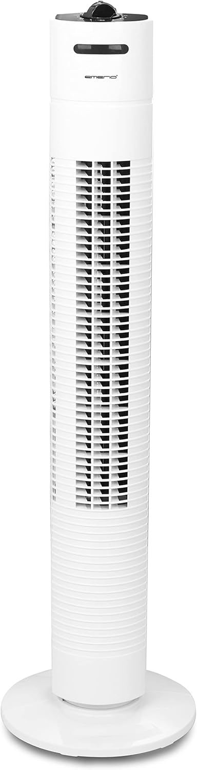 Emerio Turmventilator mit Timer 3 Geschwindigkeitsstufen nachhaltige 35 Watt Leistung zuschaltbare S
