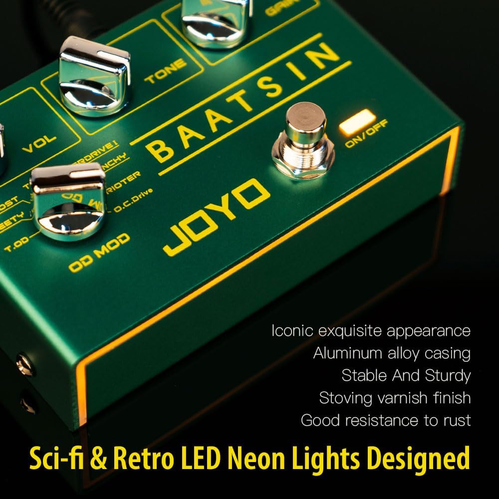 JOYO Pure Analog Overdrive & Distortion Multi Effect Pedal R Series 8 Classic OD/DS Sounds für E-Git