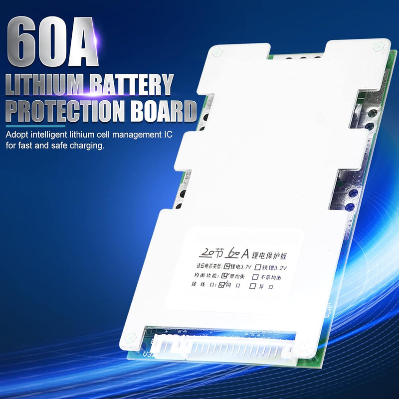 EVTSCAN Neueste 72 V BMS Lithium-Batterieladegerätkarte 20S 3,7 V 60 A Lithium-Akku Ladeschutz BMS m