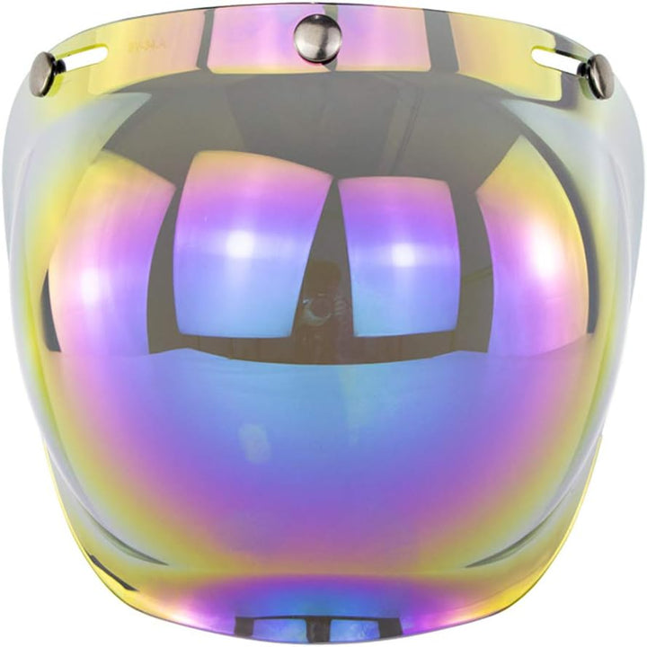 Helm Bubble Shield, Open Face Helm Bubble Visier Motorrad Motorradhelme Zubehör Regenbogen, Regenbog