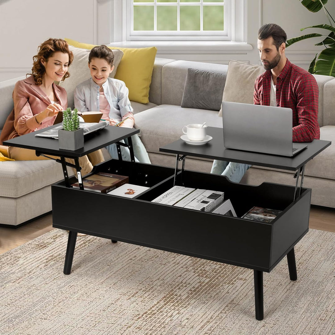 VOWNER Couchtisch, Couchtisch Höhenverstellbarer, Ausziehbarer, Versenkbarer Wohnzimmertisch, Separa