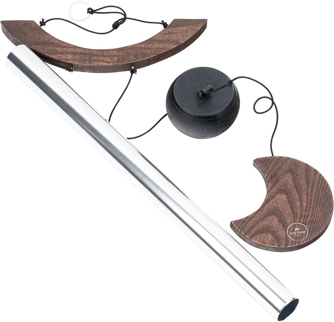 Sonic Energy Moon Meditation Chime – Windspiel mit 1 Klangstab (432 Hz) – für Garten u. Entspannung