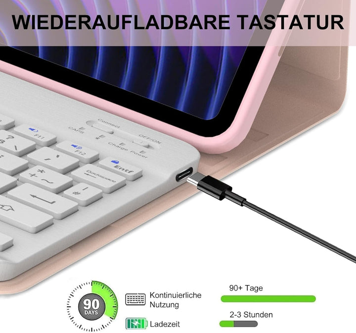 Tastatur für Xiaomi Pad 8/7/7 Pro 2024 11.2", Hülle mit Tastatur für Xiaomi Pad 7 2024 Magnetische B