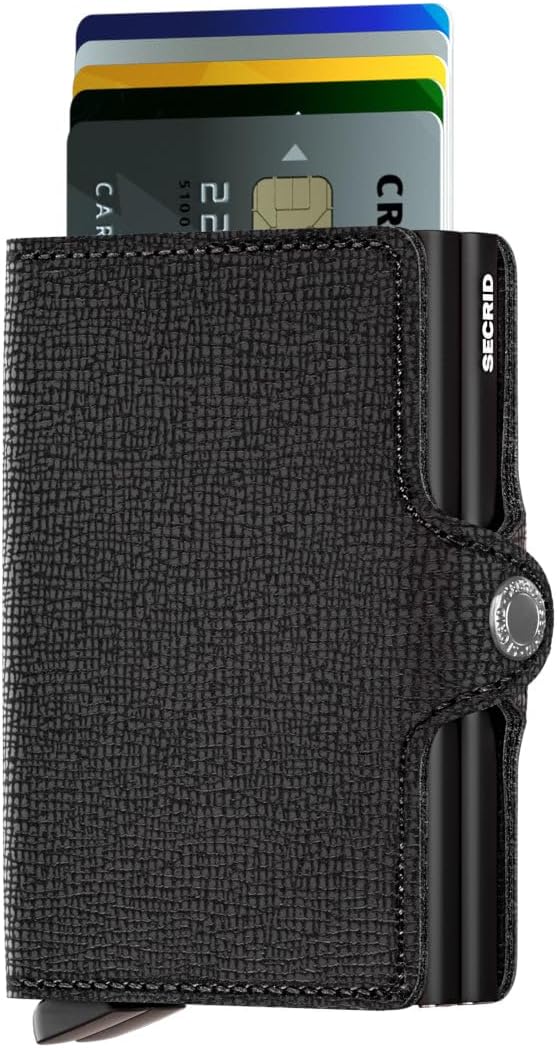 Secrid Herren Twin Reisezubehör-Kartenhalter im Umschlagformat 24mm slim Schwarz, 24mm slim Schwarz