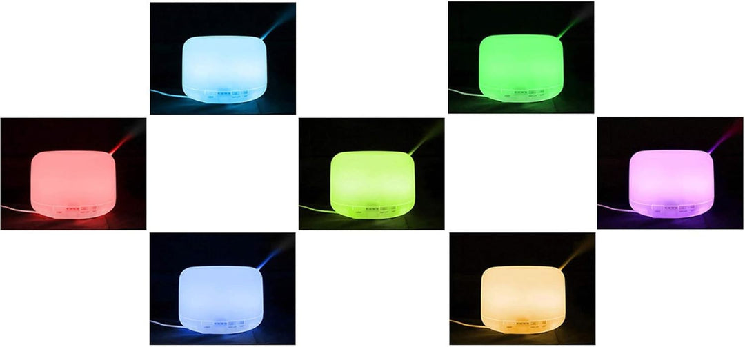 TEMPO DI SALDI Aroma-Diffusor 500 ml mit LED-Beleuchtung in 7 Farben und Timer Luftbefeuchter, 500 m