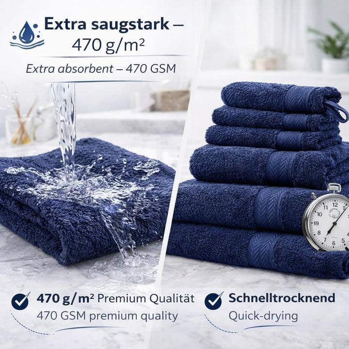 Betz Premium 10er Frottier Handtuch-Set - 2X Liegetücher - 4X Handtücher - 2X Gästetücher - 2X Wasch