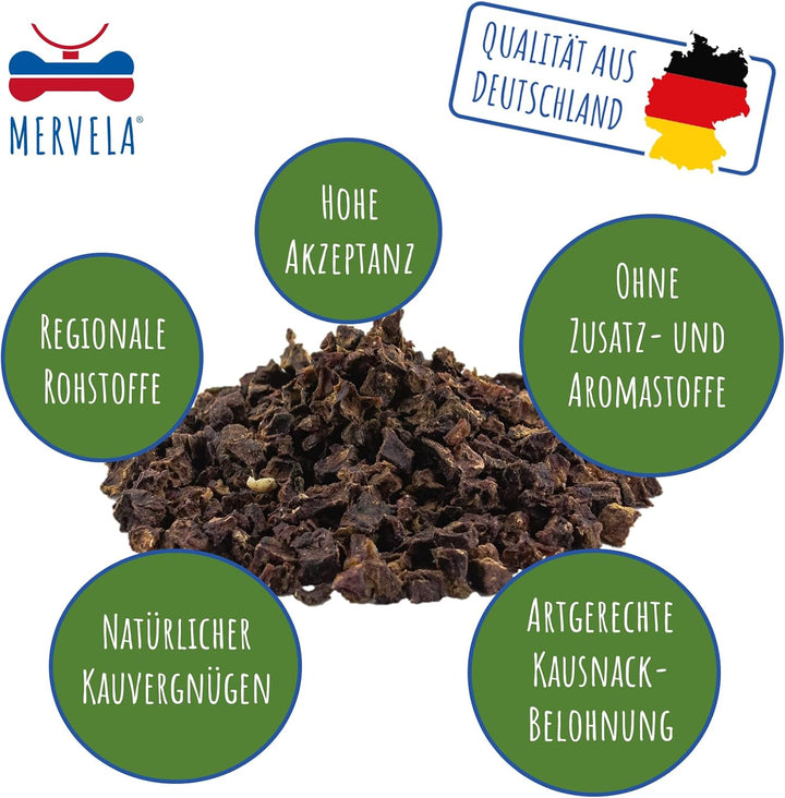 MERVELA® Leckerli Rinderlunge | 300 g | getrocknete Lunge für Hunde | für Training &amp; Belohnung | Kau