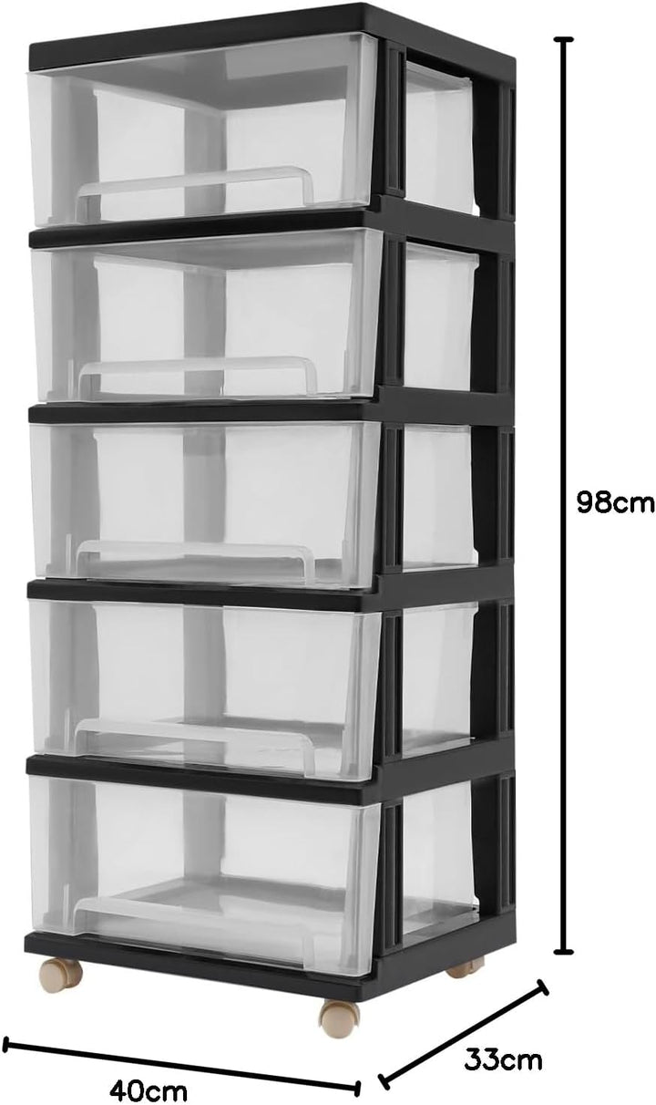Schubladenschrank, Aufbewahrungsturm Aus Kunststoff Bürocontainer Rollbar Kommode Organizer, Schubla