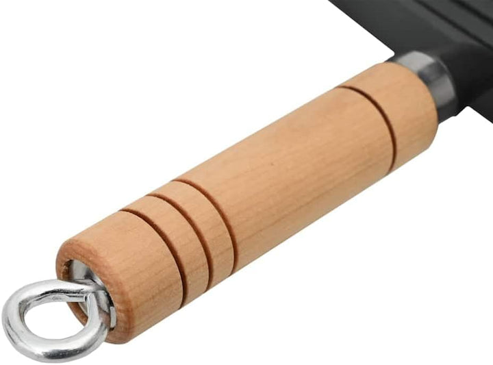 vidaXL Pfanne Grillpfanne Gusseisen Steakpfanne 20x20 cm Grill Pan 20x20cm with Wooden Handle, Grill