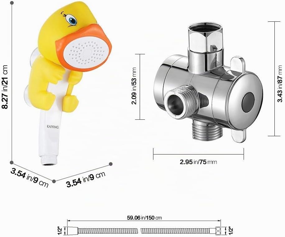 KAIYING Duschköpfe für Kinder, Cartoon Wasserfluss Sprühdusche, Duschaufsatz für Kleinkinder, Baby h