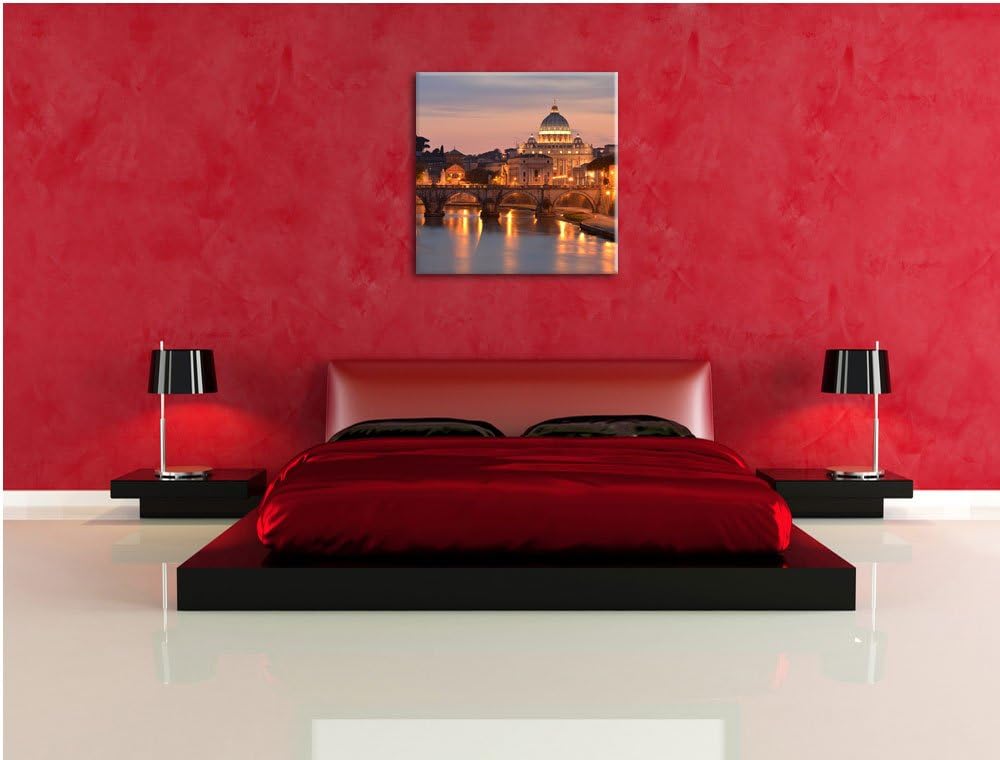 Pixxprint Vatikan Petersplatz als Leinwandbild/Grösse: 70x70 cm/Wandbild/Kunstdruck/fertig bespannt,