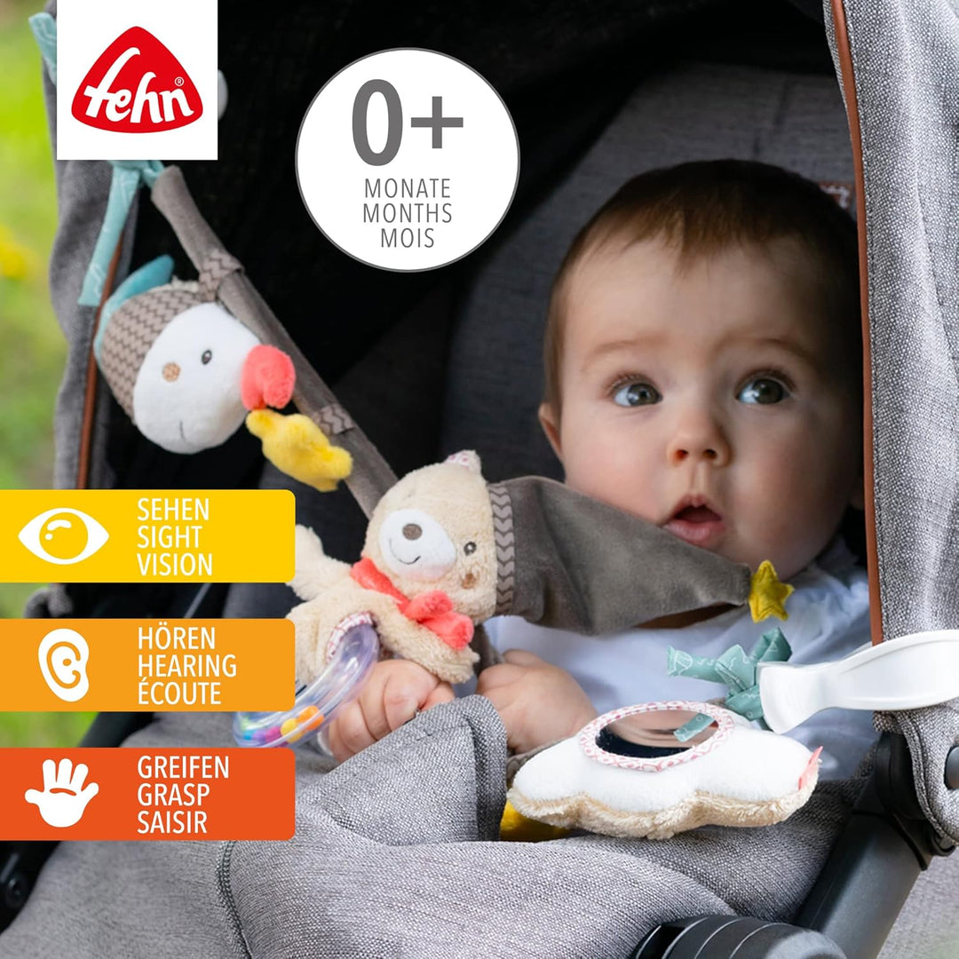 Fehn Kinderwagenkette Spielzeug Bruno – Baby Mobile Kette mit niedlichen Figuren zum Aufhängen an Ki